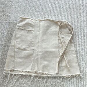 BDG Frayed Cream Mini Skirt